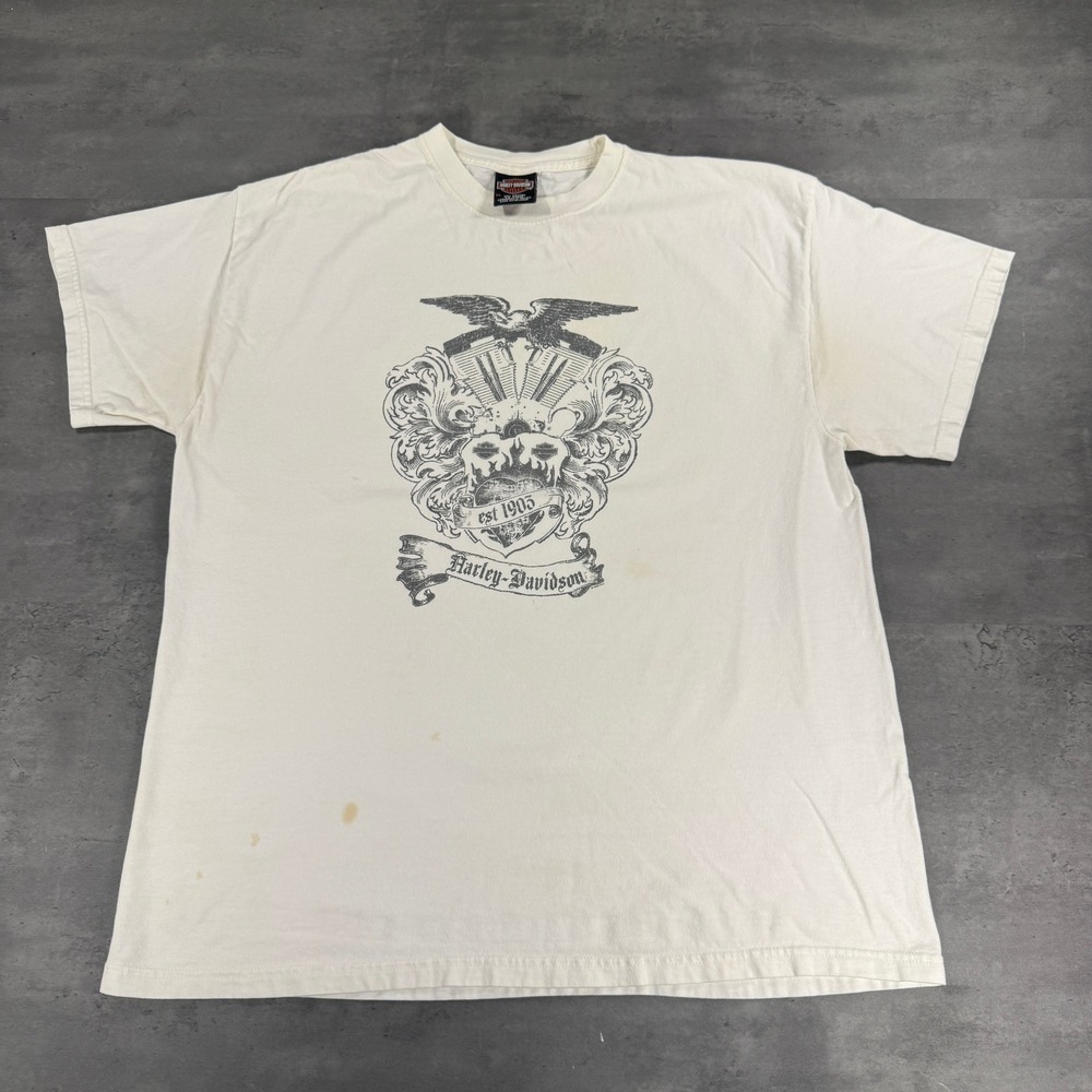 Vintage Harley Davidson American Tradition Tattoo TShirt XL Distressed Gruene TX